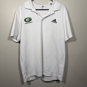 Adidas Polo Shirt Mens L White Green G Football Athletic‎ Training